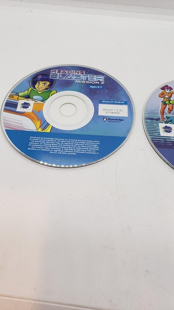 Math Blaster & Reading Blaster Games 2 Discs CD Windows 95/98/XP