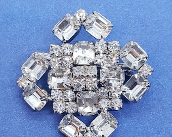 Vintage Rhinestone Brooch Art Deco Hollywood Glam Juliana Sherman Weiss Kramer