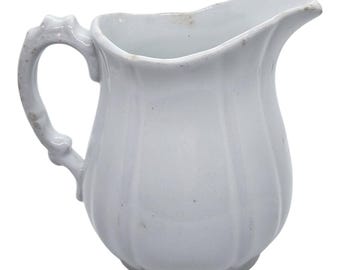 Vintage Alfred Meakin Ironstone Pitcher Creamer White Scalloped England Rare Find