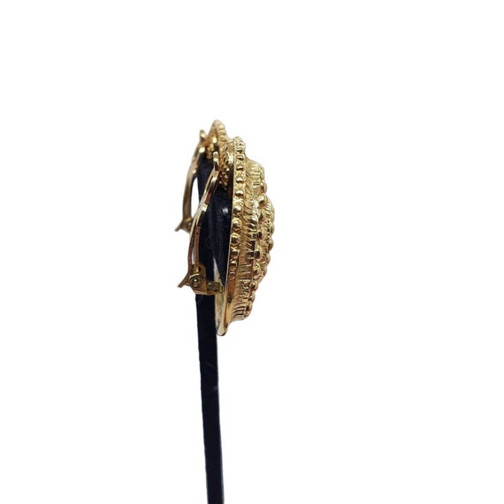 Vintage ST JOHN Earrings Big Round Swirl Snail Sh… - image 4