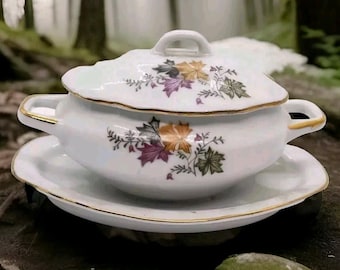 Vintage Mini Dish Covered Porcelain Gravy Sauce Jelly Sugar Serving Charcuterie