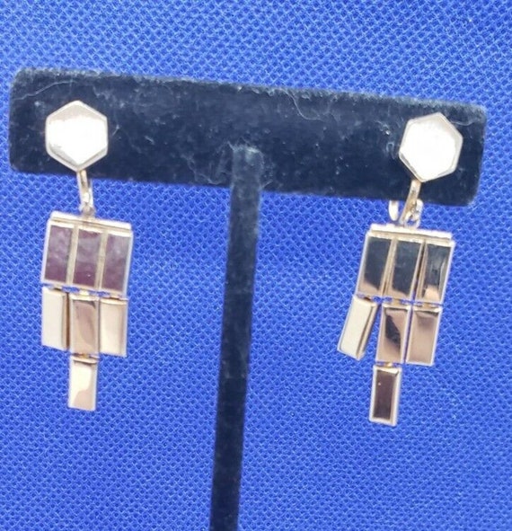 Vintage RARE CORO Gold Earrings Long Dangle MCM S… - image 1