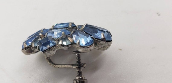 Vintage Earrings Rhinestone Baby Blue Rhodium Pla… - image 7