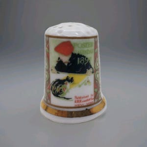 vtg thimble with 1897 poster print calendar rare collectible sewing item khr ansell and son vintage souvenir gift