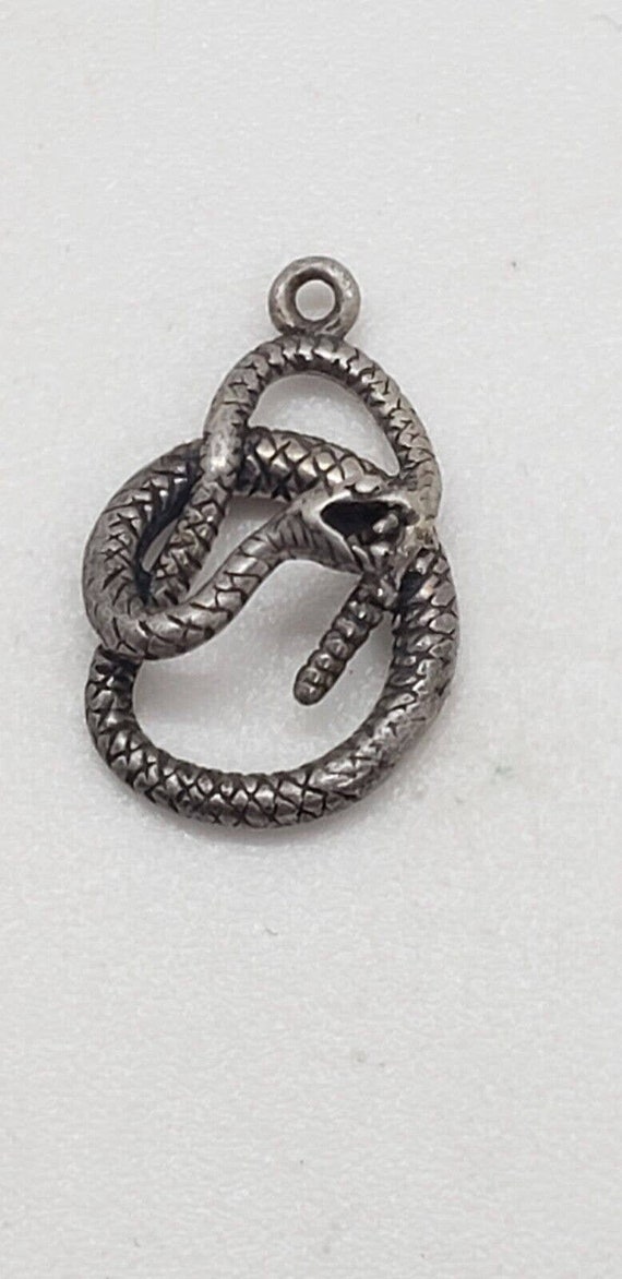 Solid 925 Sterling Silver Coiled Snake Serpent Pe… - image 6