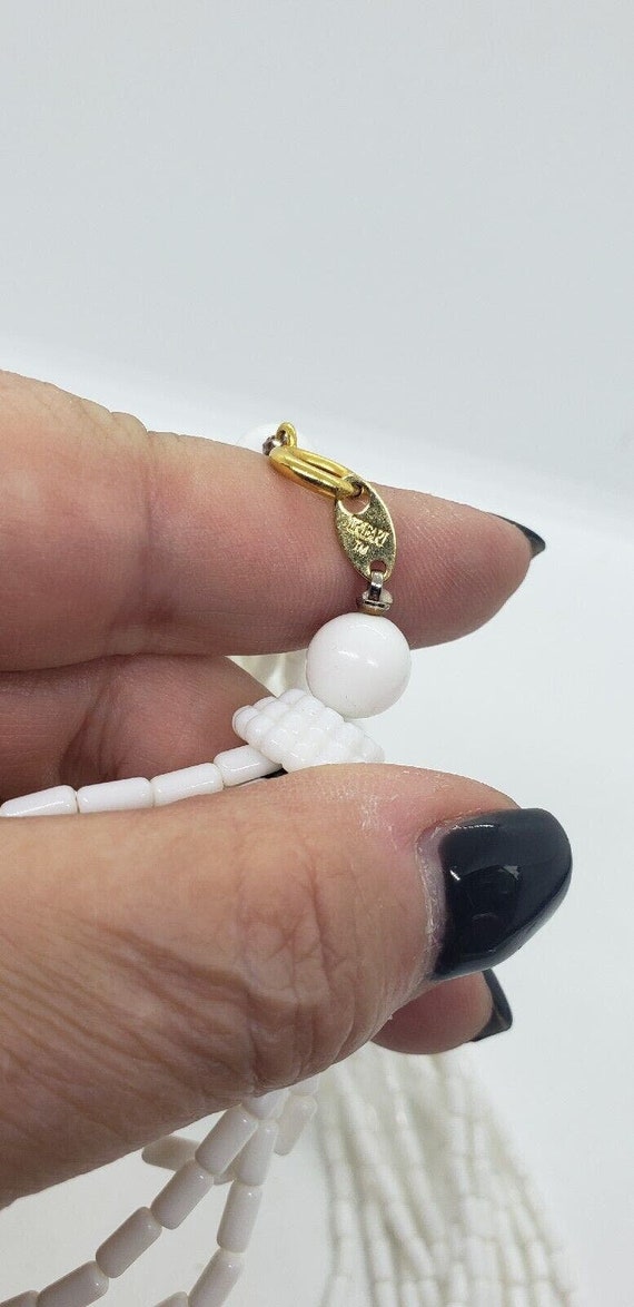 TRIFARI Multi-Strand Milk Glass Tube Beads Neckla… - image 7