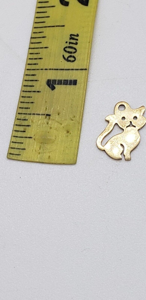 Vintage 14K Gold Cat Charm Pendant Yellow Gold Ki… - image 3
