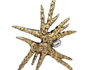 Broche Ancienne Forme étoile De Mer Vintage - Kai Yin Lo Pour Franklin Mint - Bijou Rétro