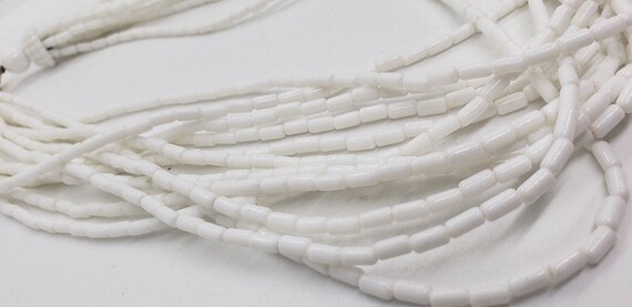 TRIFARI Multi-Strand Milk Glass Tube Beads Neckla… - image 5