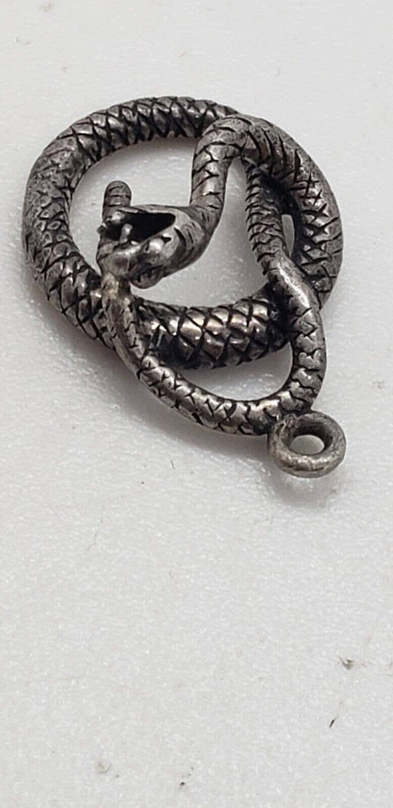 Solid 925 Sterling Silver Coiled Snake Serpent Pe… - image 7