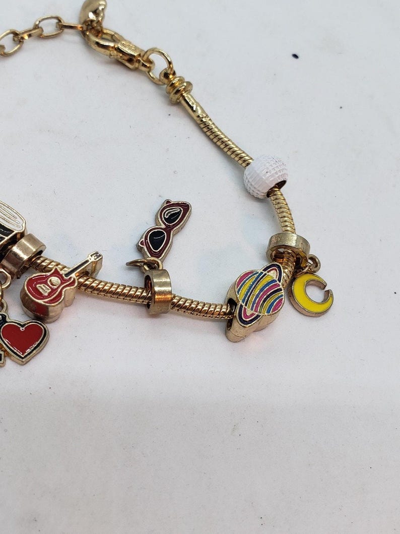 Taylor Swift 1989 Charm Bracelet Loaded Swifties Era Tour Charm Beads Gift image 4