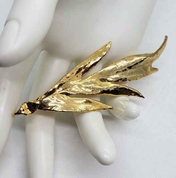 Vintage Genuine Leaf 12 Kt Gold Dipped Pendant Lo… - image 2