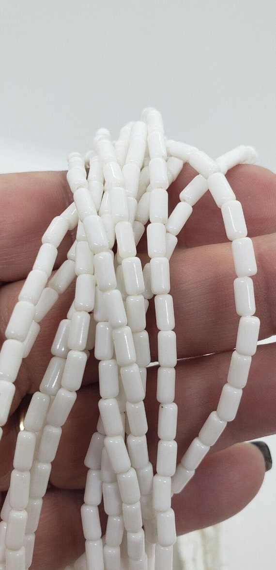 TRIFARI Multi-Strand Milk Glass Tube Beads Neckla… - image 2