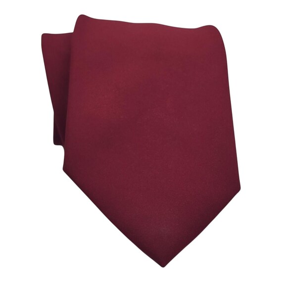 Vintage Mr Blackwell Solid Burgundy Mens Tie Classic Designer Formal Necktie