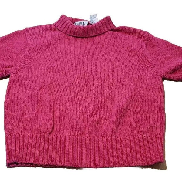 Vintage Cute Pink Sweater Bill Blass Ribbed Waist & Short Sleeves Sz PM