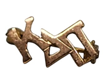 Kappa Delta Pi fraternity or sorority pin featuring Greek letters 14k Gold Plate