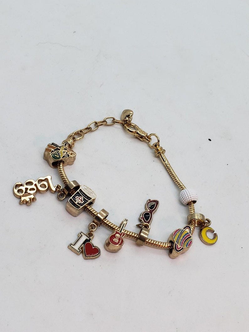Taylor Swift 1989 Charm Bracelet Loaded Swifties Era Tour Charm Beads Gift image 5