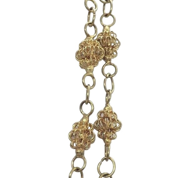Gold Necklace Bezalel Yemenite 12k Gold Gilt Fili… - image 3