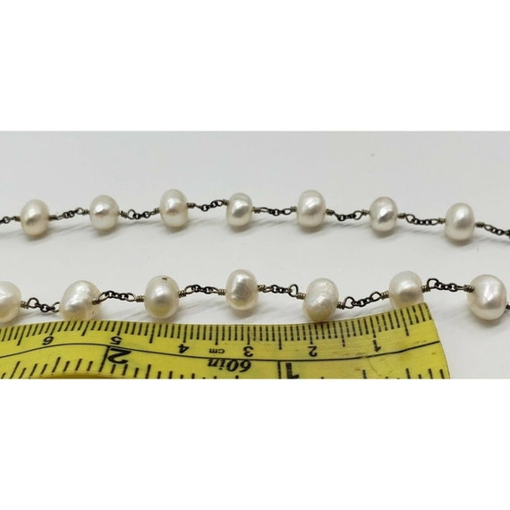 Vintage Necklace Genuine Pearl Natural White Baro… - image 6