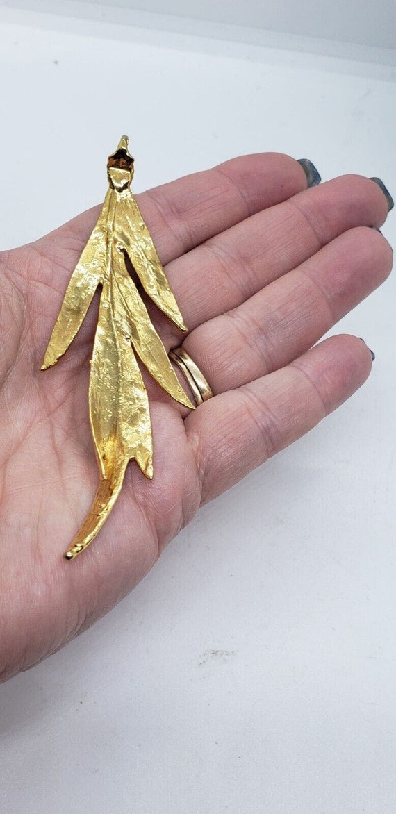 Vintage Genuine Leaf 12 Kt Gold Dipped Pendant Lo… - image 7