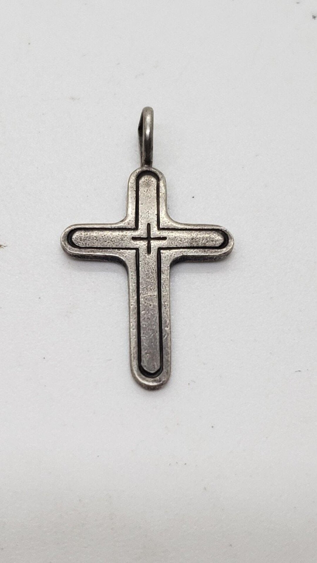 Vintage Sterling Silver Cross Pendant: Religious Christian Charm - Etsy