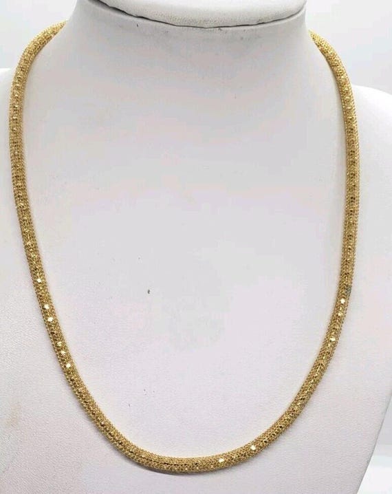Vintage Mesh Ball Chain Choker Necklace Hollow Tube Ball Filled Gold Plated