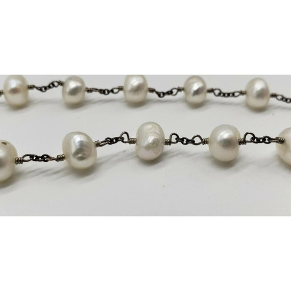 Vintage Necklace Genuine Pearl Natural White Baro… - image 7