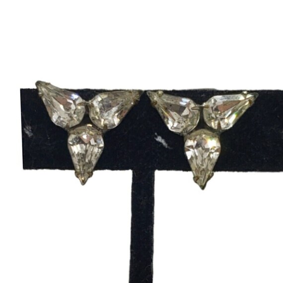 Vintage Earrings RARE Jay Kel NY Teardrop Rhinest… - image 1