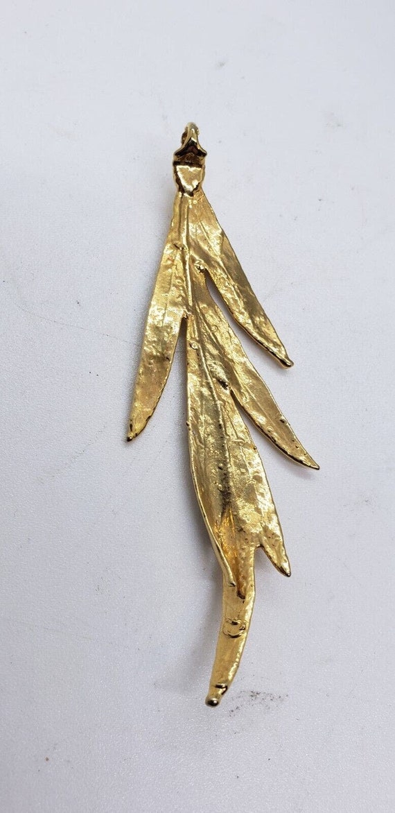 Vintage Genuine Leaf 12 Kt Gold Dipped Pendant Lo… - image 8