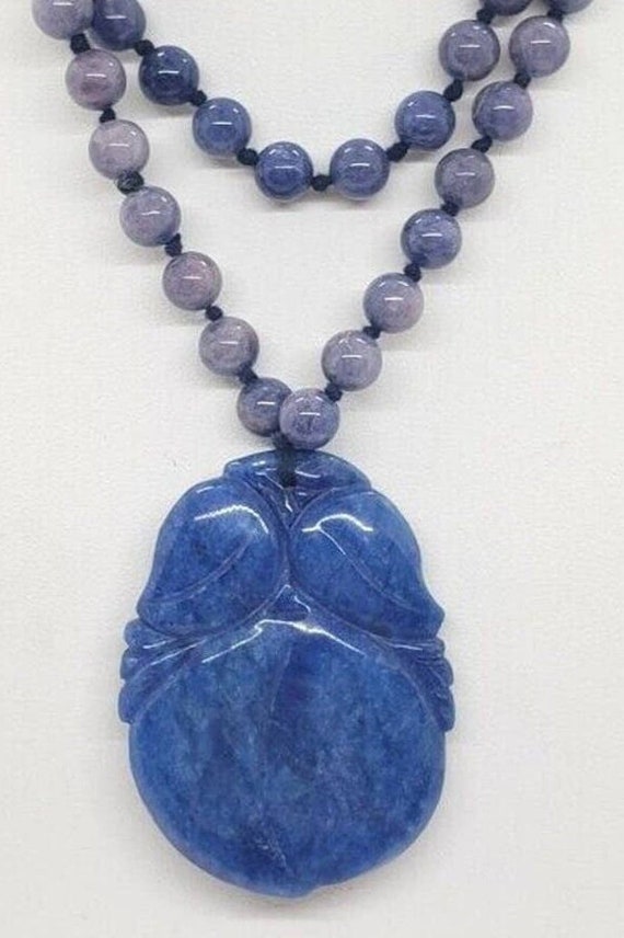 Vintage Necklace Lolite Beads & Big Blue Aventurin