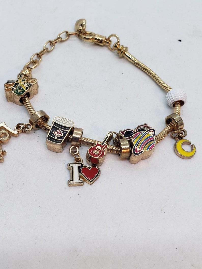Taylor Swift 1989 Charm Bracelet Loaded Swifties Era Tour Charm Beads Gift image 3
