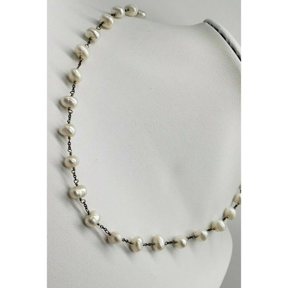 Vintage Necklace Genuine Pearl Natural White Baro… - image 2