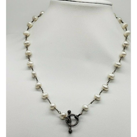 Vintage Necklace Genuine Pearl Natural White Baro… - image 4