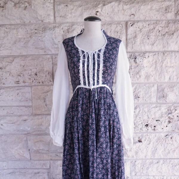 Gunne Sax Dress 70's Gunne Sax Small Jessica McClintock 70s Peasant Dress Size 3 Small Prairie Dress Hippie Boho