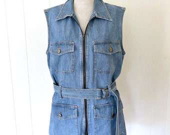 long denim vest