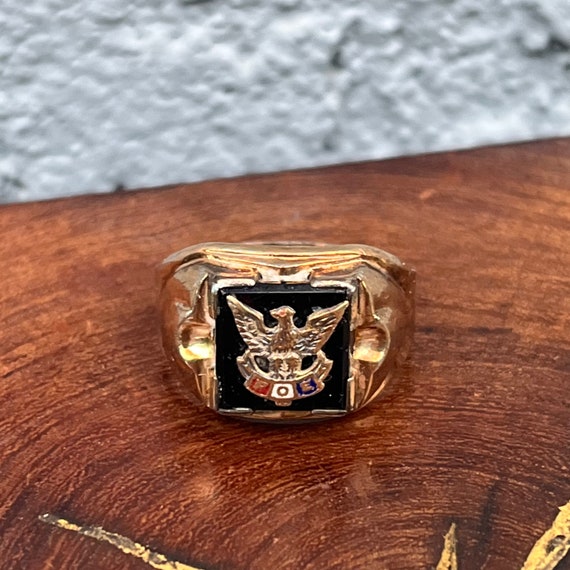 Fraternal Order of the Eagle Ring Gold Filled Ste… - image 1