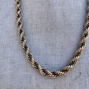 Vintage Gold Rope Chain Necklace by Monet Statement Piece Costume Jewelry