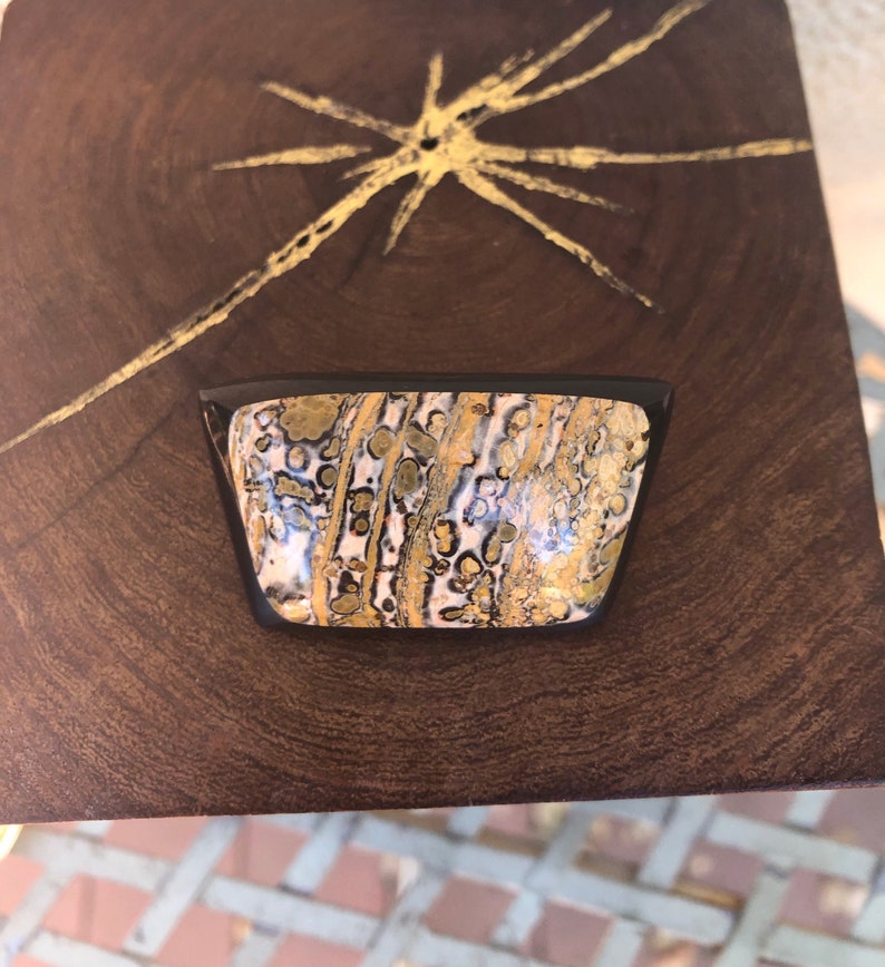 Southwestern Jasper Brooch VIntage Leopardskin Jasper Pin Gemstone Jewelry