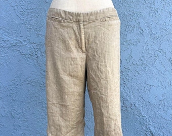 Vintage Linen Silk Shorts Bermuda Length Y2k Size 8