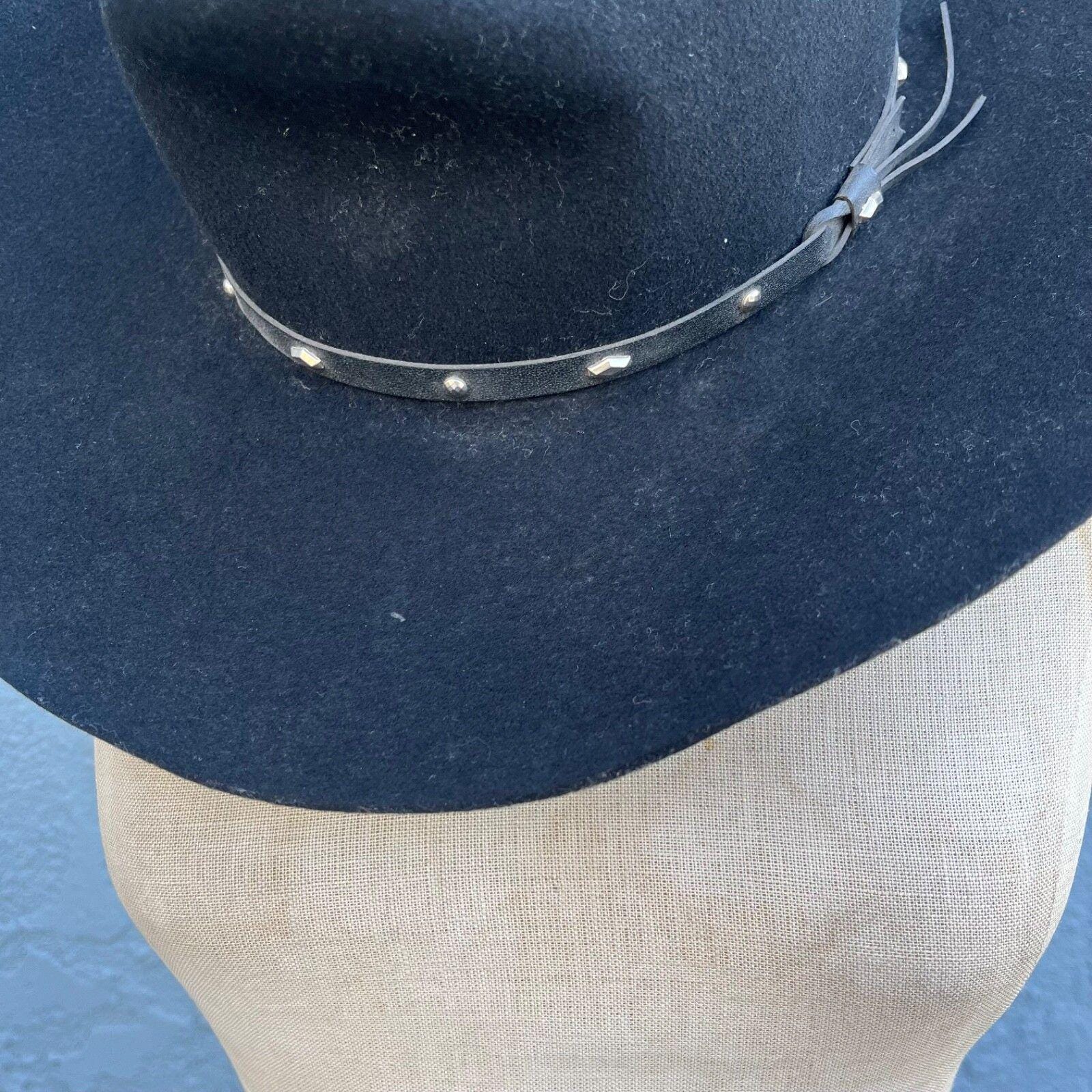 vintage Stallion by Stetson 58 7 1/4 chapeau de cowboy noir