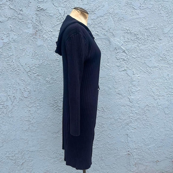 Y2k Ribbed Cardigan Small Duster Sweater 90s style - image 4