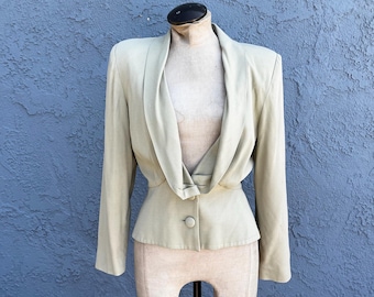 Blazer vintage de los años 90, estilo años 40, chaqueta estructurada, Mark Eisen, talla pequeña.