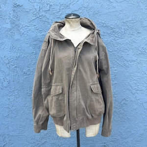 80s Vintage Banana Republic Utility Jacket Khaki Brown Men&#39;s Large Safari & Travel