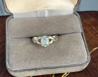 Sterling Silver Aquamarine Ring Size 7 1/2 Minimalist Jewelry