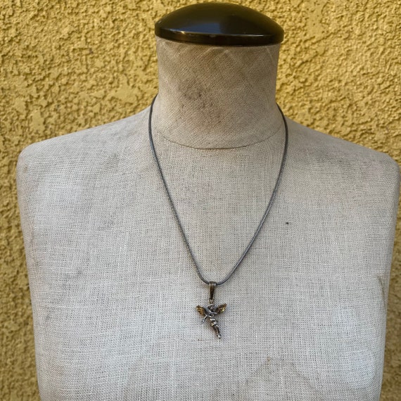 Vintage Mexican Angel Necklace in Sterling Silver… - image 2