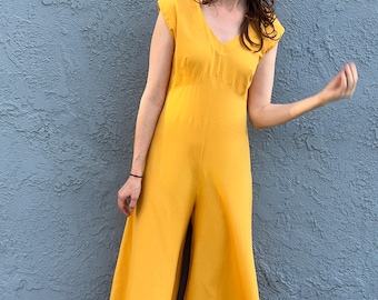 Mono de pantalón palazzo estilo años 70, mono vintage estilo mod para mujer, talla M, mono disco.