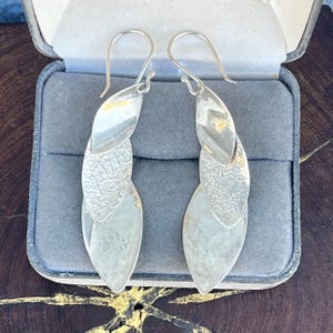 Vintage 950 Silver Dangle Earrings Modern Statement Jewelry