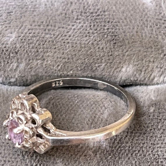 Vintage Purple Topaz Ring in Size 7 in sterling s… - image 6