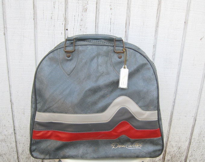 Vintage 70's Bowling Bag Grey Blue Don Carter Retro Bowling Ball Bag Etsy
