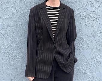 Vintage 90 Blazer Size 10 Striped Preppy Structured jacket Jones New York